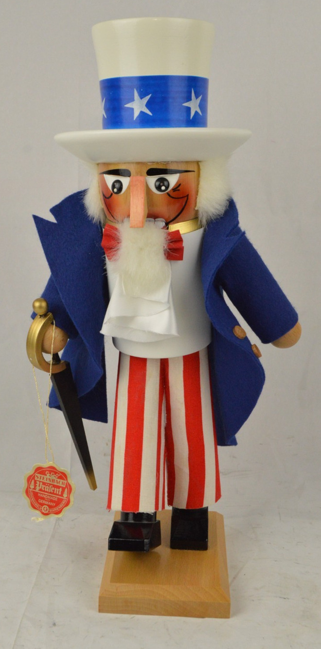 Steinbach Germany Uncle Sam Patriotic Nutcracker 15" Vintage w/ Tag July 4th